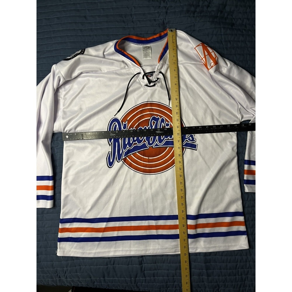 Mississippi River Kings Jersey Men's XL White Hockey 90's Night Promo OT Sports - Picture 8 of 12
